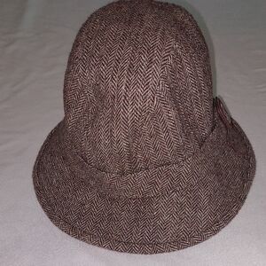 Brown Herringbone Womens Hat